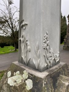 carved stone obelisk detail